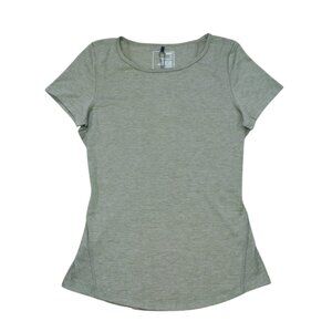 Universal Standard Womens 4XS Grayish Olive Scoop Neck Stretch Casual Tee.